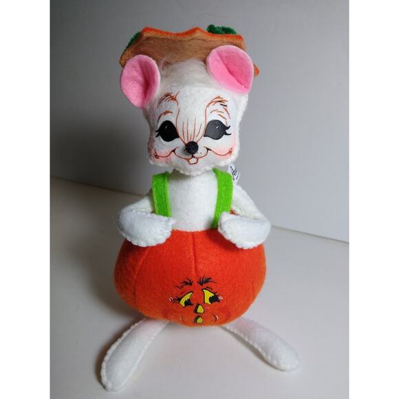 Annalee Halloween Mouse Pumpkin Artist Doll 2013 Original 8in Felt - Picture 1 of 4